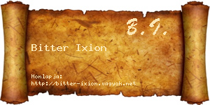 Bitter Ixion névjegykártya